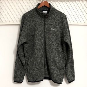 COLUMBIA Zip-Up Knit Fleece Sweatshirt Grey